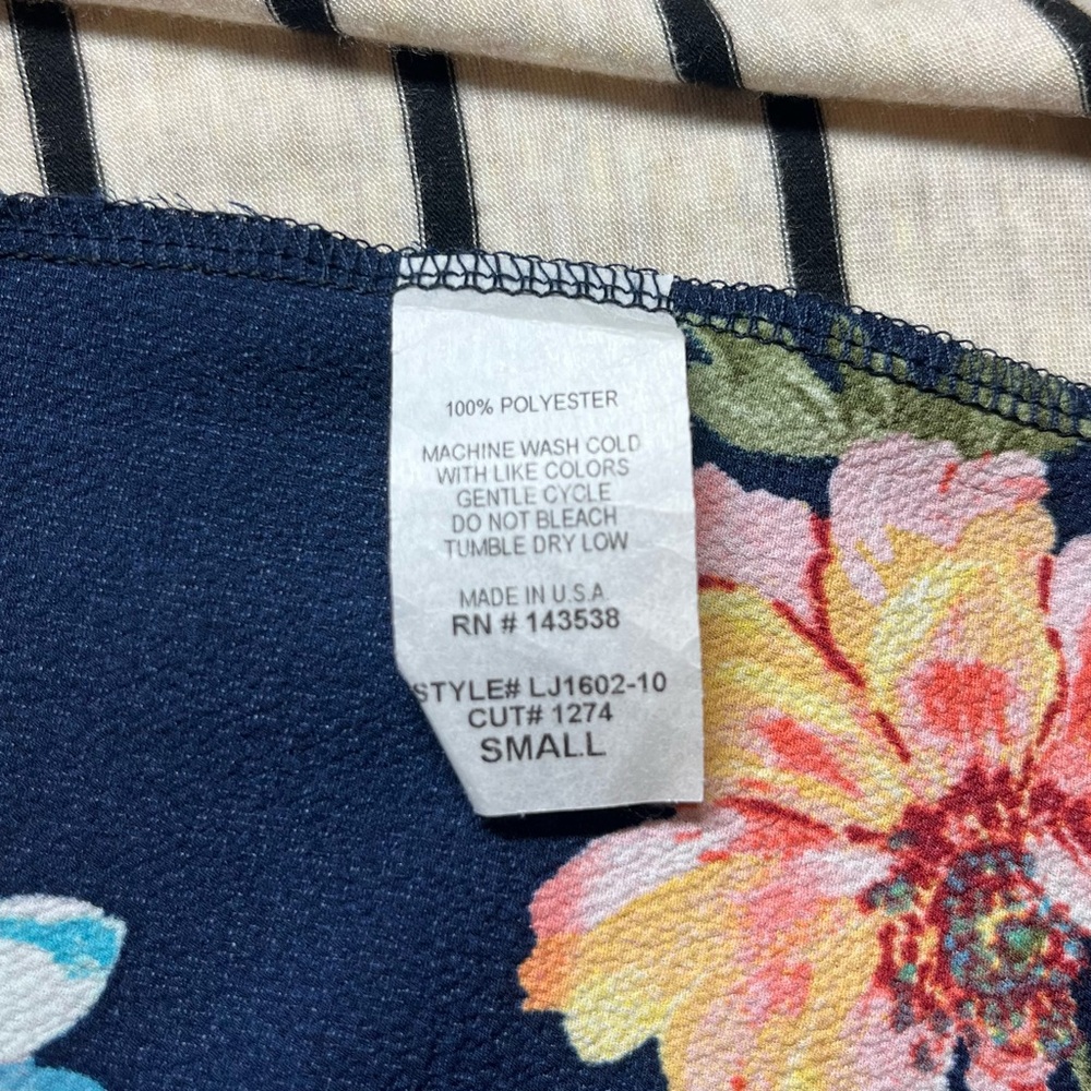Floral Striped Open Front Cardigan Kimono Oversized Sz S Boho Cottagecore Casual - Picture 8 of 9